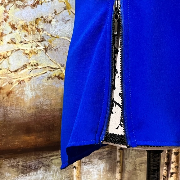 EUC MY MICHELLE Pretty Blue, Zipper Accented High/Low Tunic - Picture 8 of 13